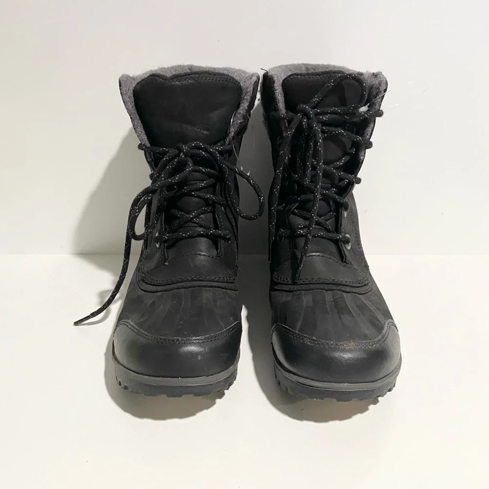 Sorel Women’s Meribel Lace‎ Up Black Leather  Boot Size 9 Style LL3657-010